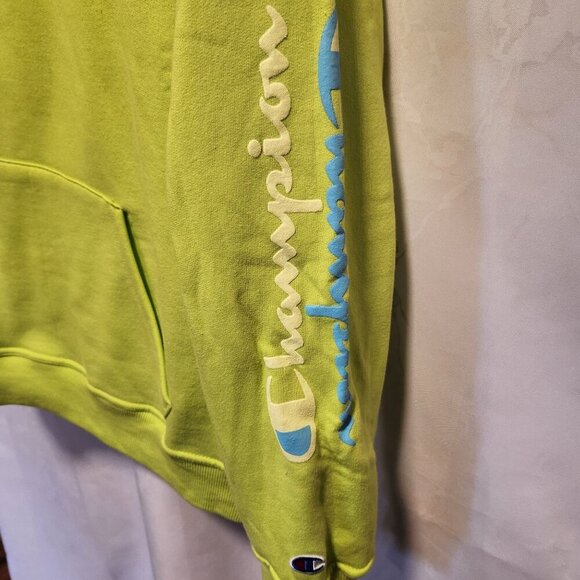 Champion Women's Size 1X Neon Green Hoodie Long Sleeve Drawstring Hood Closure‎ - Picture 4 of 8